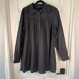 UO Urban Outfitters Tilly Smock Mini Dress Black Ditzy Floral Womens Size Medium